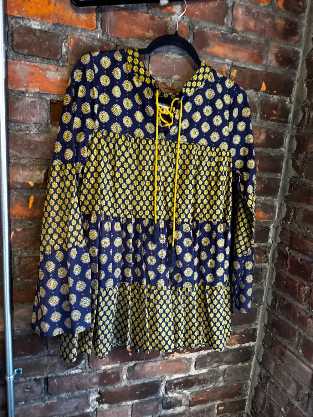 NWT Earthbound Trading Co. tiered peasant tunic top, size Small: